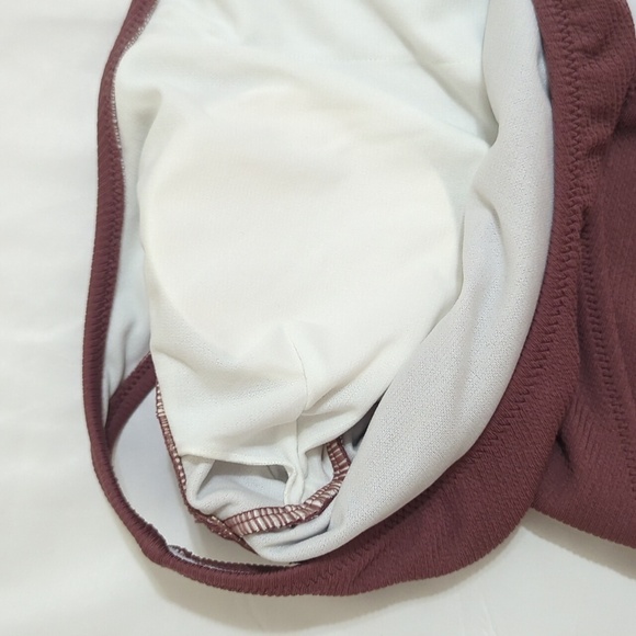 Cupshe One Piece Ribbed Cut Out Side One Shoulder Swimsuit, Color Coffee Size S - Picture 12 of 16